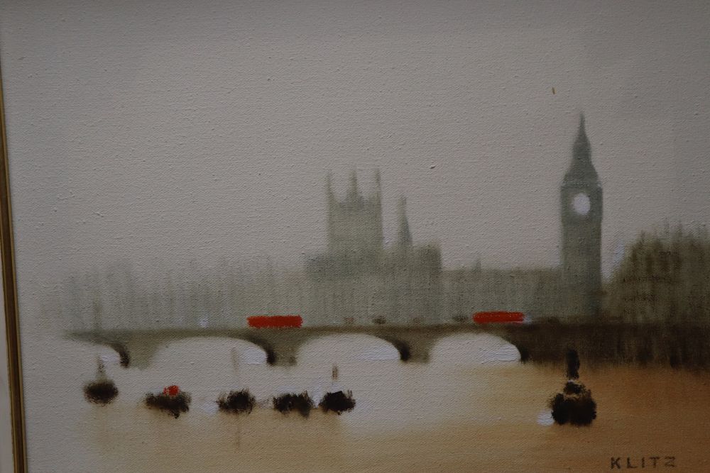Anthony Robert Klitz (1917-2000), Westminster Bridge, 1972, oil on canvas, signed, 34 x 44cm